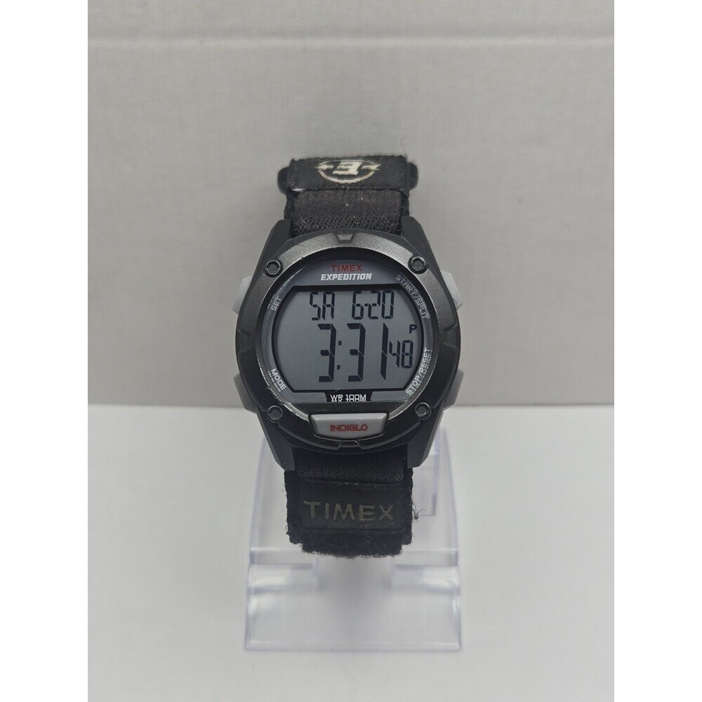Timex Expedition T49949 Mens Digital Indiglo Chrono Timer 100M Watch New Battery
